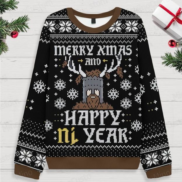 Happy Ni Year! Ugly Christmas Knit sweatshirt
