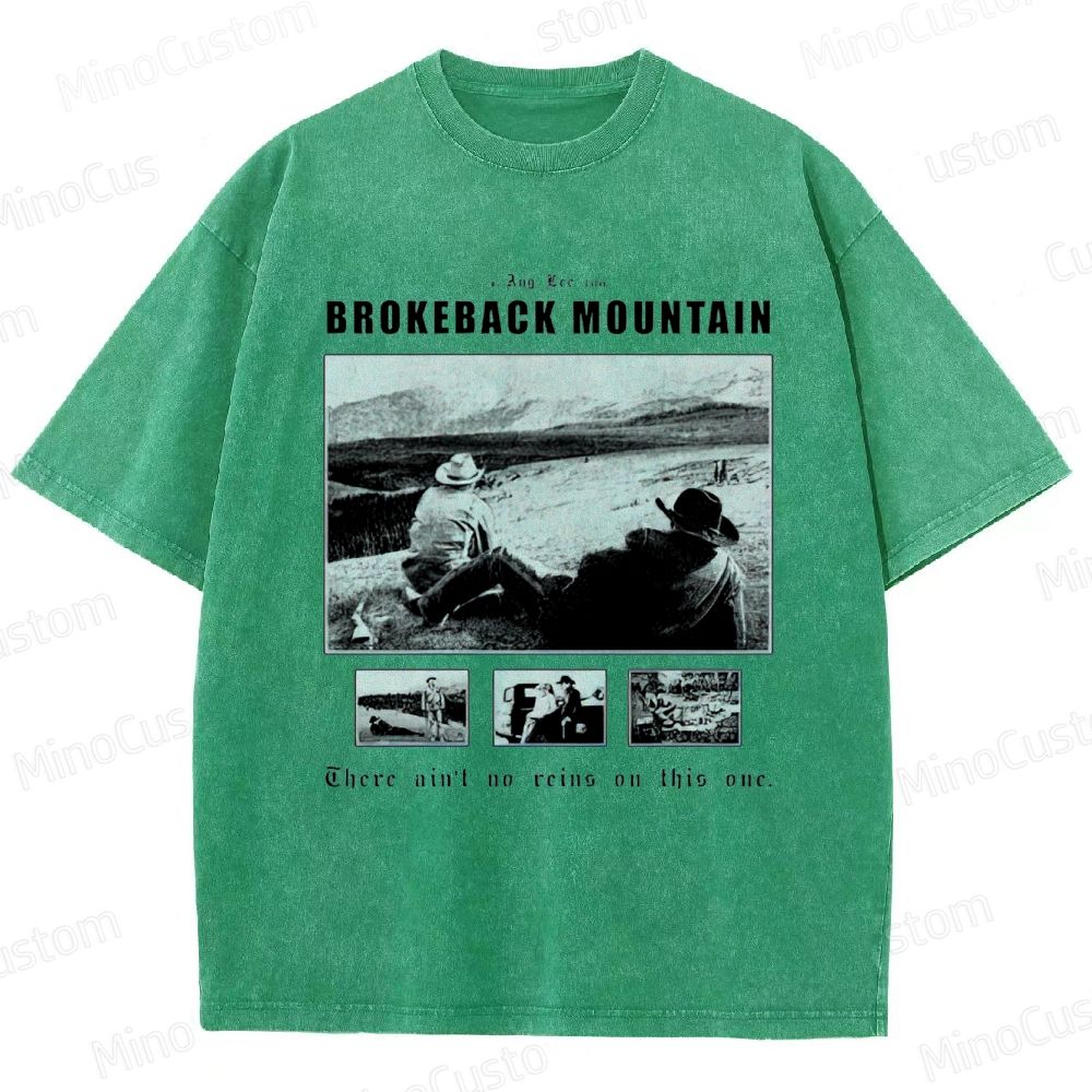 Western Romance Themed Washed T - Shirt