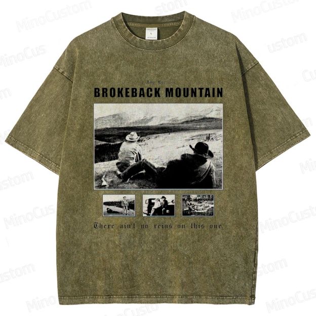 Western Romance Themed Washed T - Shirt