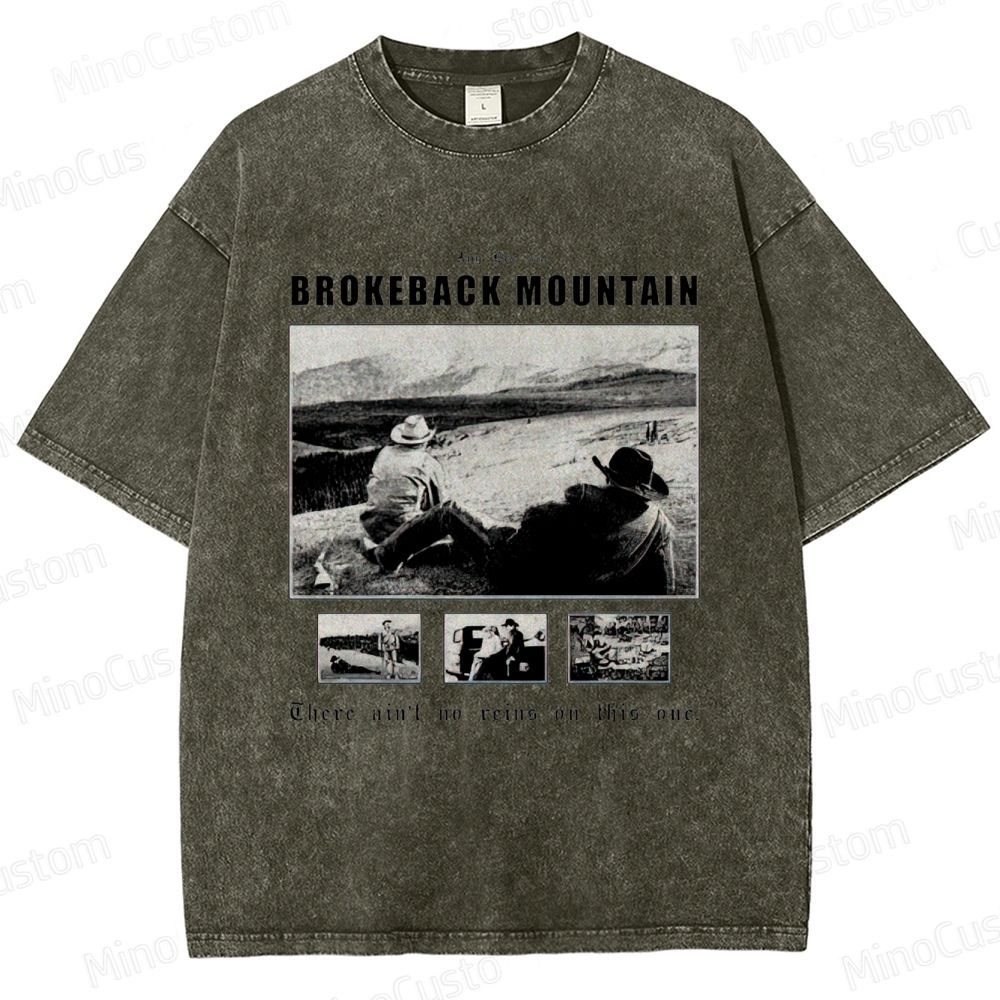 Western Romance Themed Washed T - Shirt