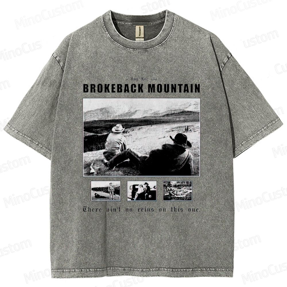 Western Romance Themed Washed T - Shirt