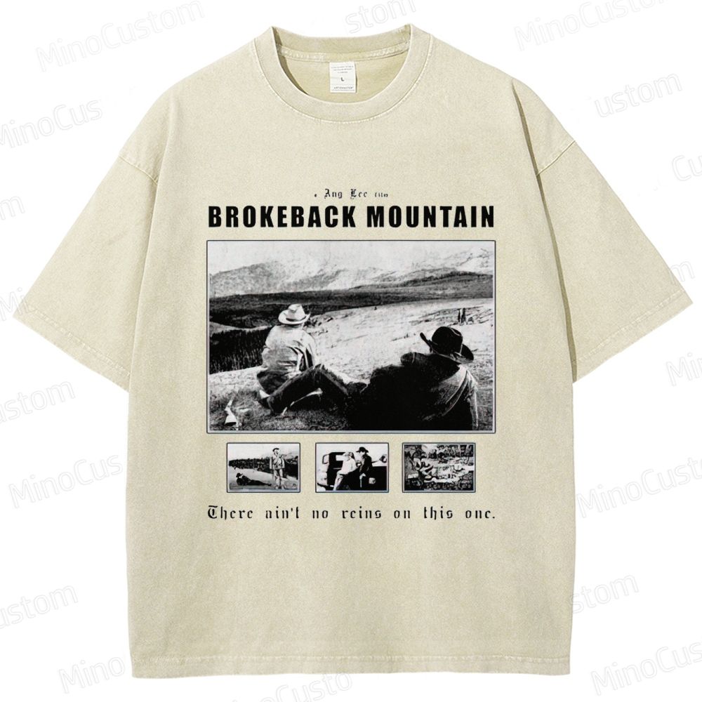 Western Romance Themed Washed T - Shirt