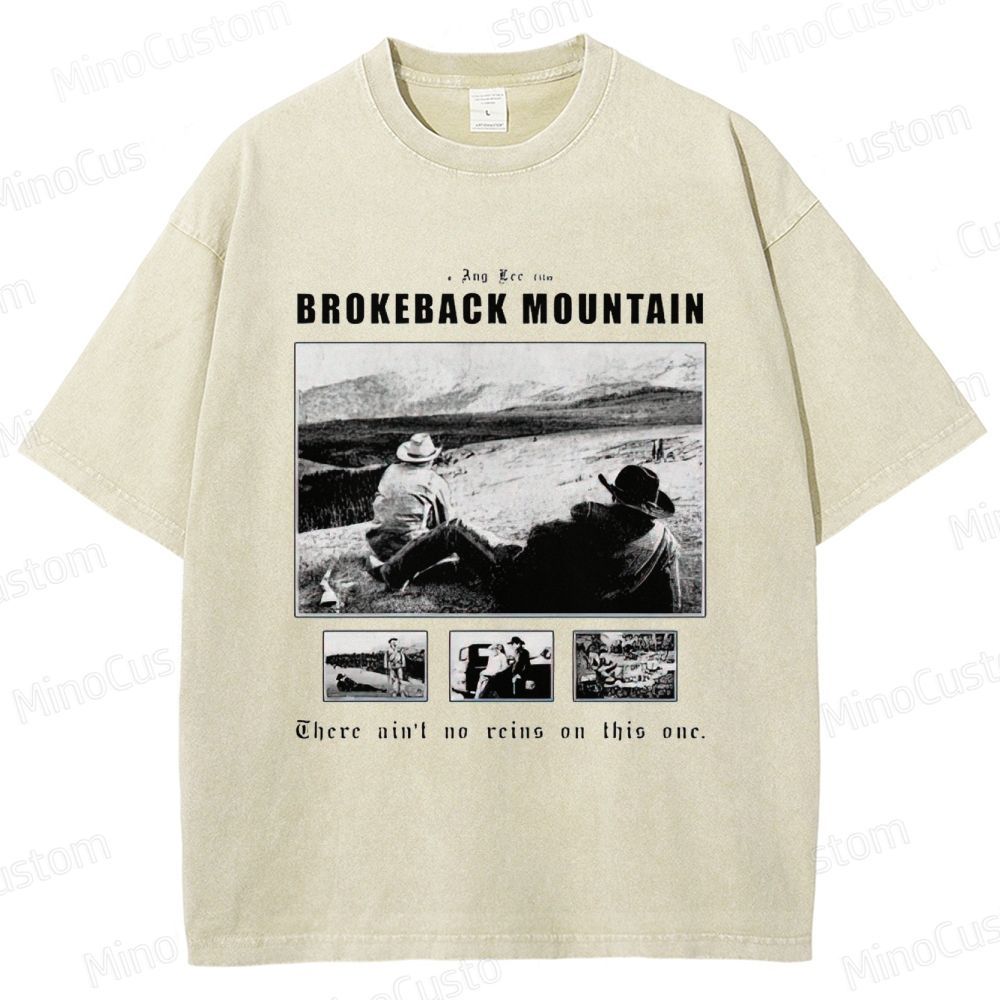 Western Romance Themed Washed T - Shirt