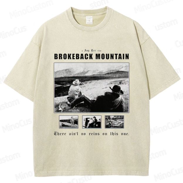 Western Romance Themed Washed T - Shirt