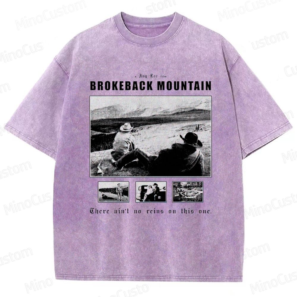 Western Romance Themed Washed T - Shirt