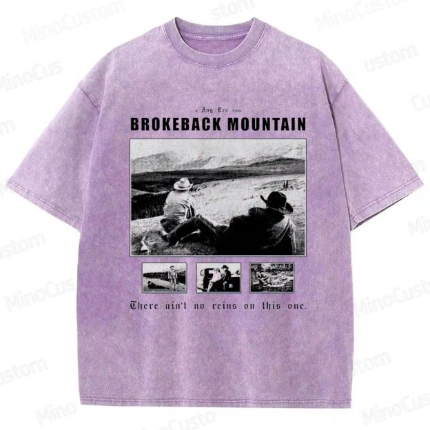 Western Romance Themed Washed T - Shirt