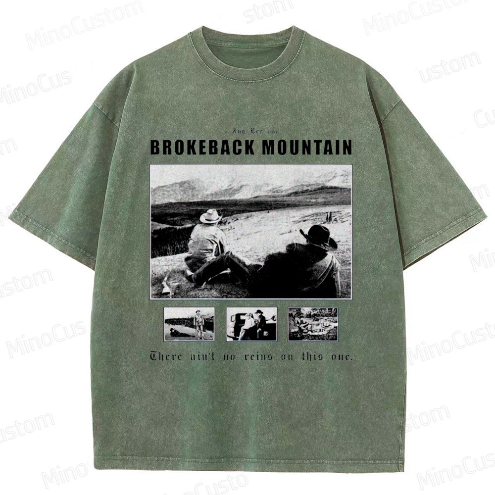 Western Romance Themed Washed T - Shirt