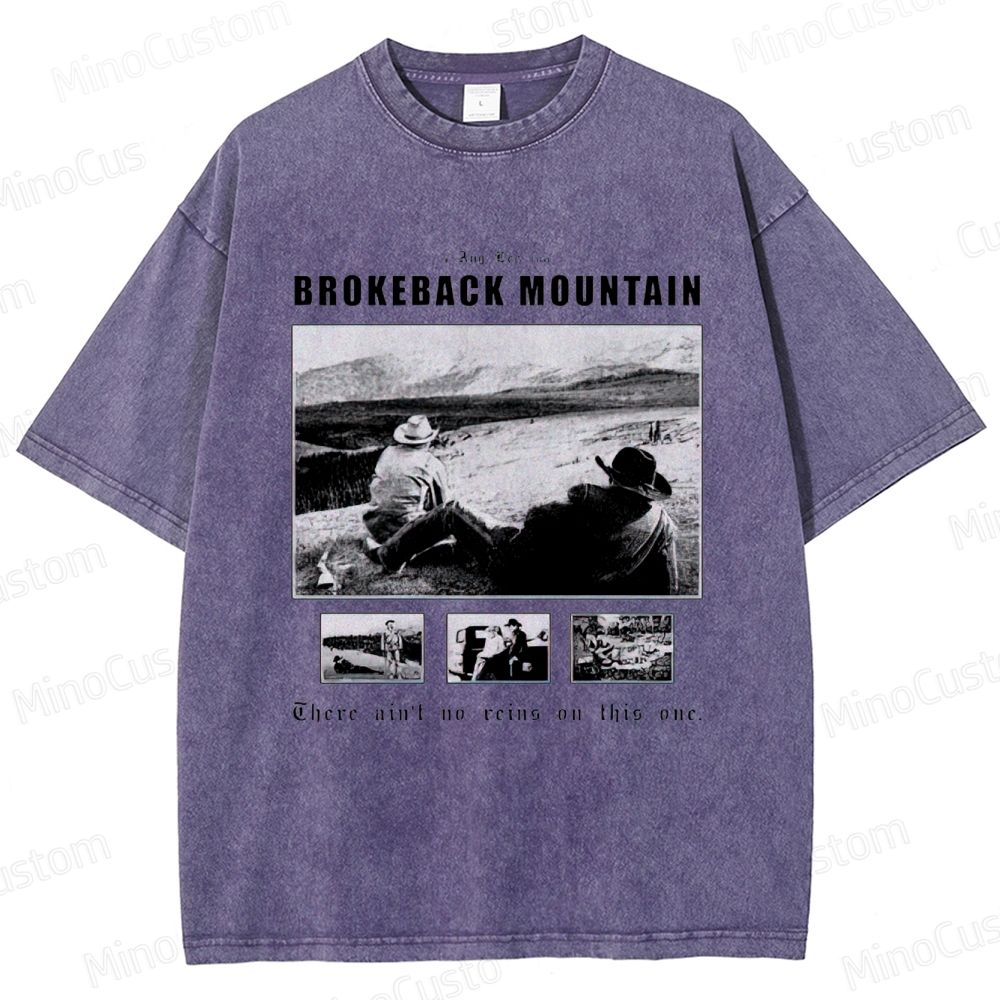 Western Romance Themed Washed T - Shirt