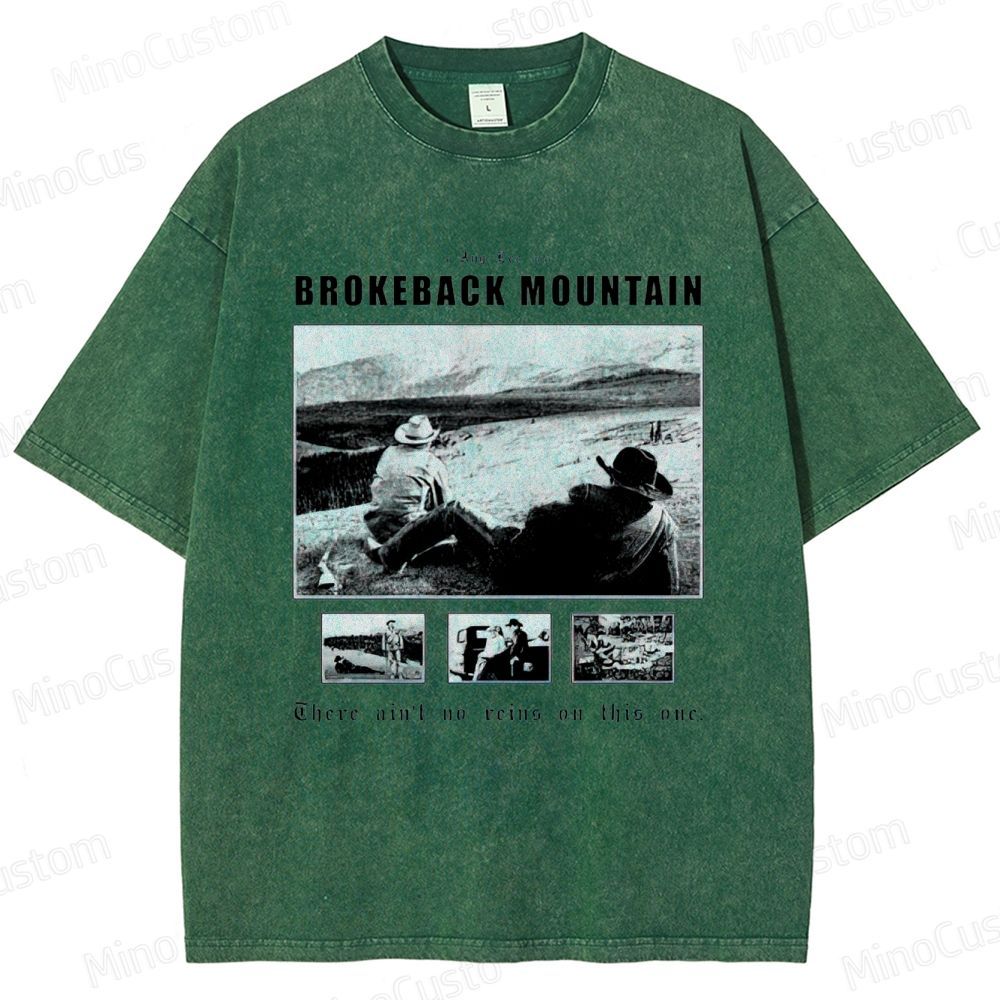 Western Romance Themed Washed T - Shirt