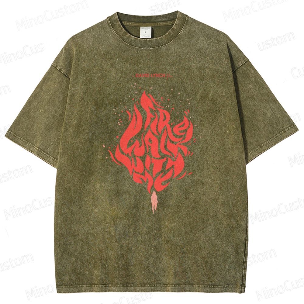 Fire - Themed Washed T - Shirt