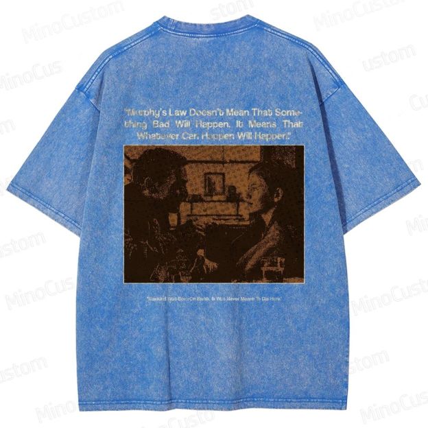 Sci - Fi Dialogue and Character Themed Washed T - Shirt