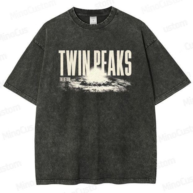 Mystery Series Character and Text Themed Washed T - Shirt