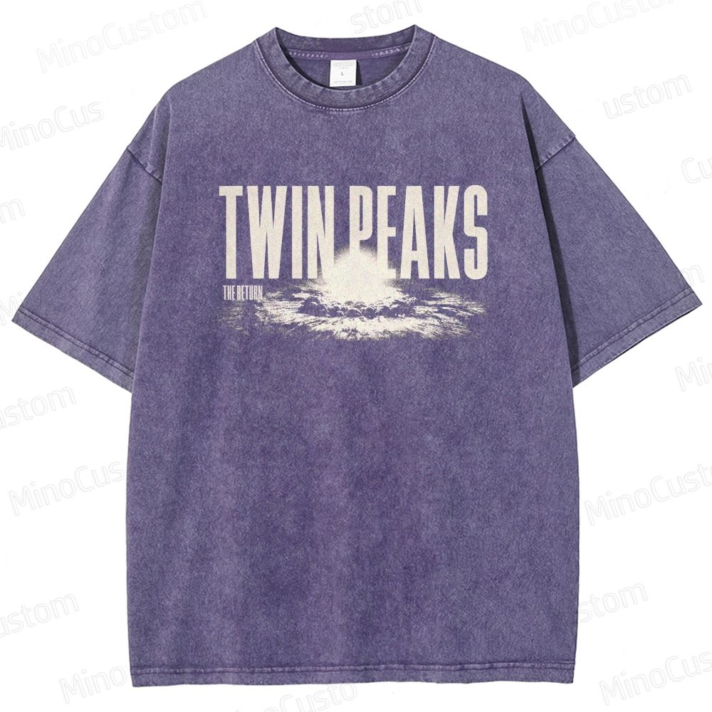 Mystery Series Character and Text Themed Washed T - Shirt