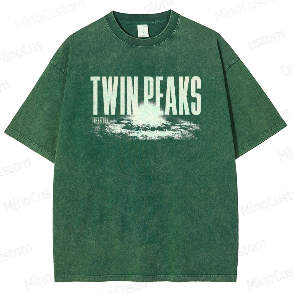 Mystery Series Character and Text Themed Washed T - Shirt