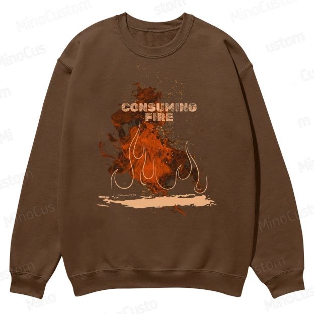 Fire Graphic and Text Themed Sweatshirt