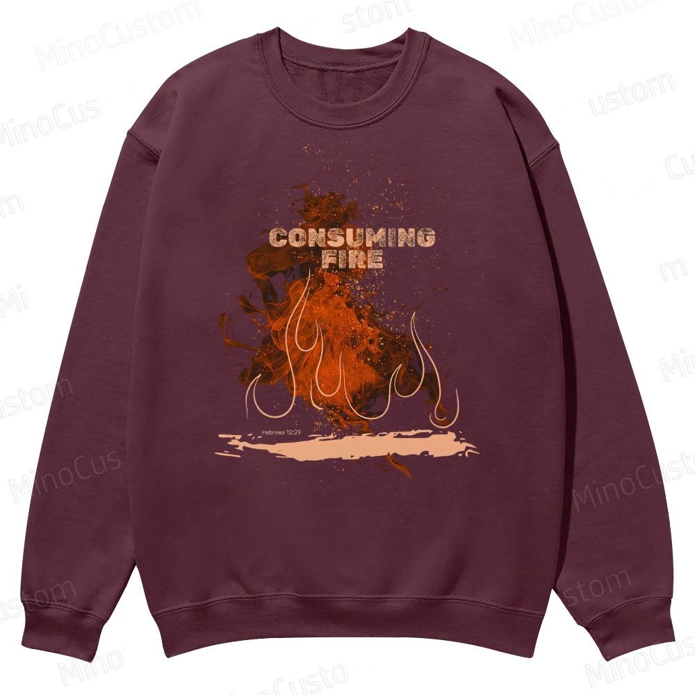 Fire Graphic and Text Themed Sweatshirt