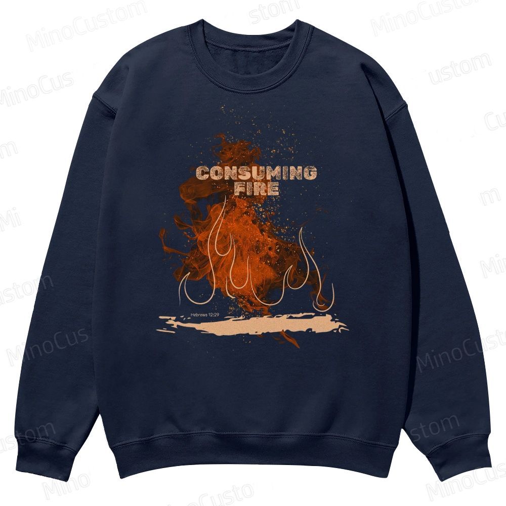 Fire Graphic and Text Themed Sweatshirt