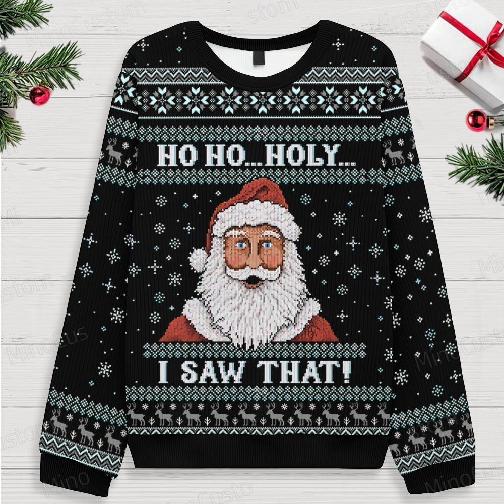 Santa ls Watching Ugly Christmas Knit sweatshirt