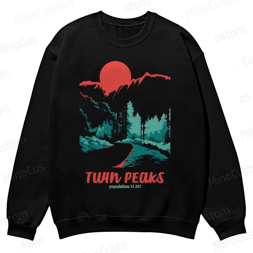 Mountain and Forest Scene Themed Sweatshirt