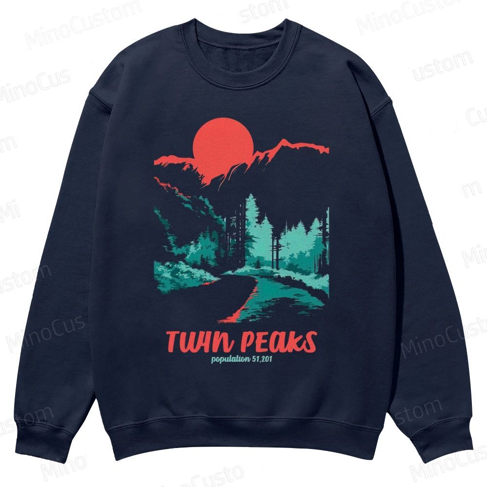 Mountain and Forest Scene Themed Sweatshirt
