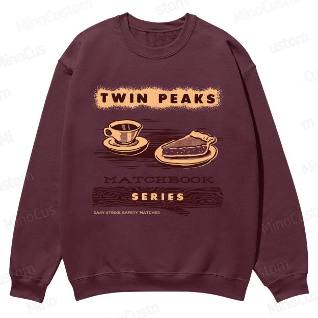 Coffee and Pie Graphic Themed Sweatshirt