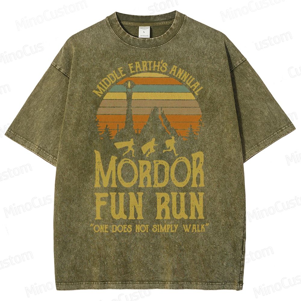 Middle Earth's Annual MordorFun Run Washed T-Shirt
