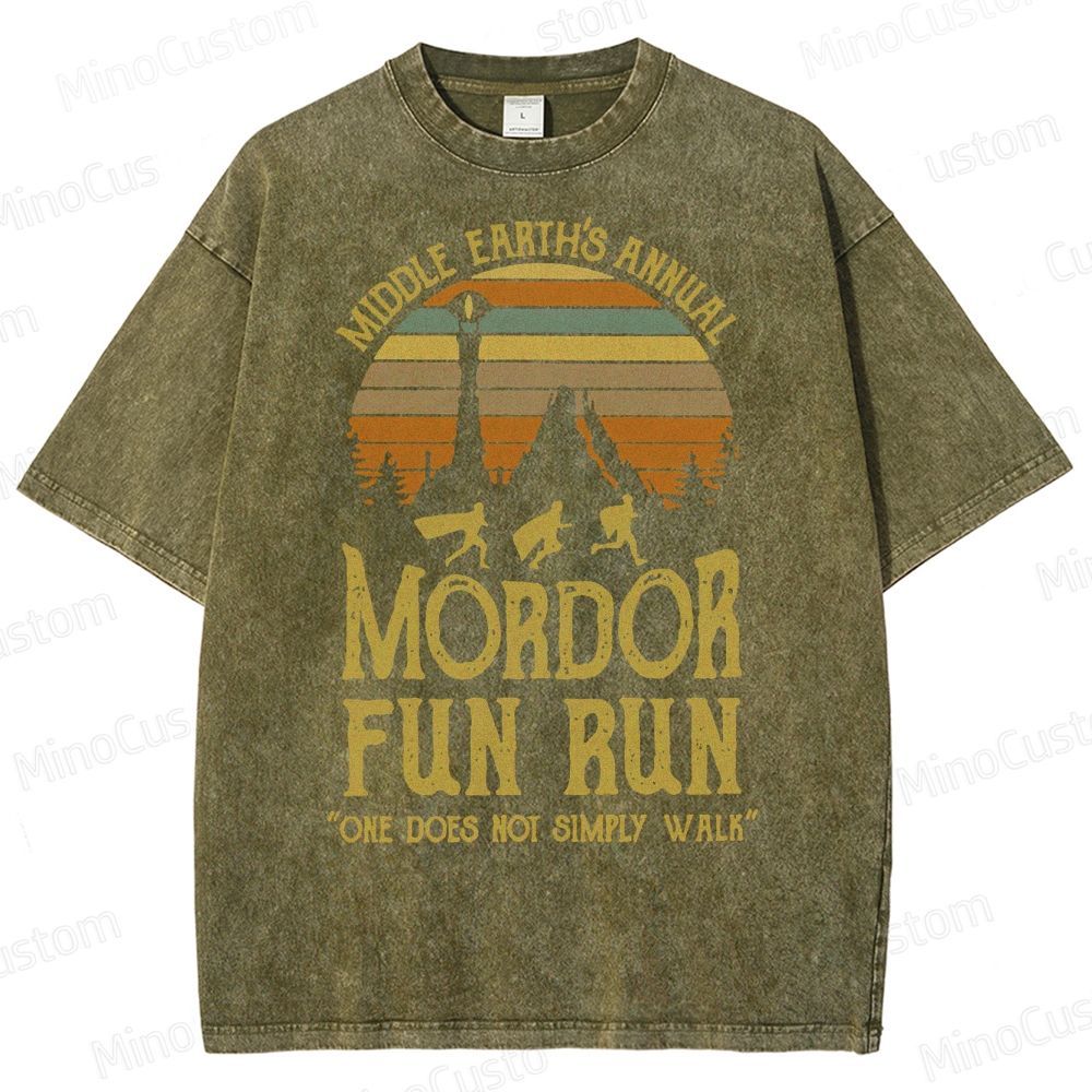 Middle Earth's Annual MordorFun Run Washed T-Shirt