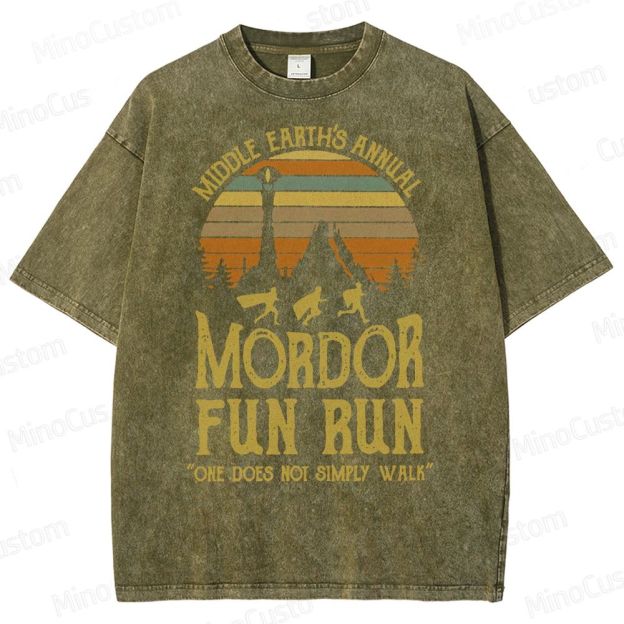 Middle Earth's Annual MordorFun Run Washed T-Shirt