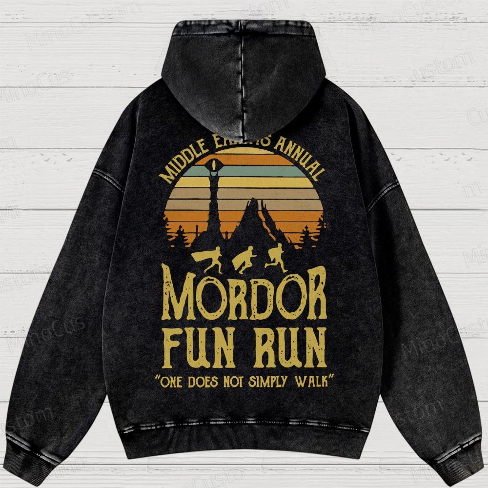 Middle Earth's Annual MordorFun Run Washed Hoodies 