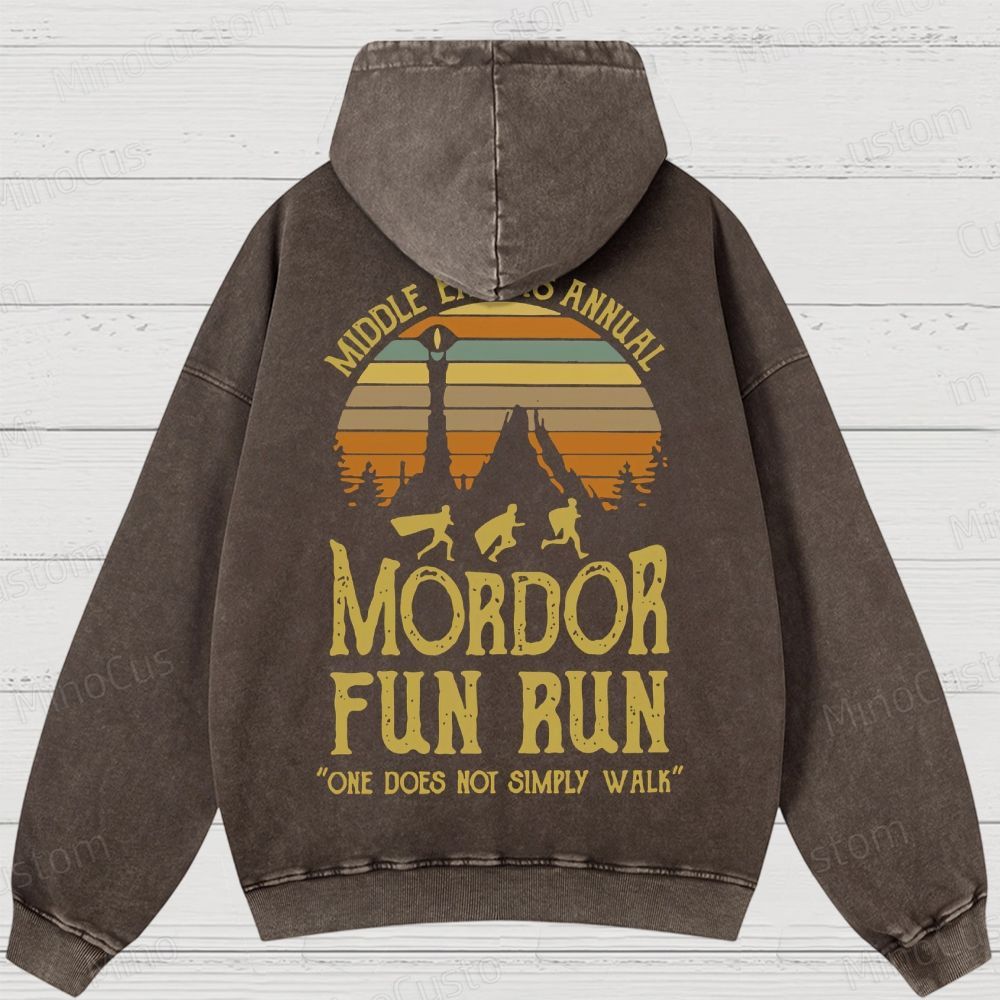 Middle Earth's Annual MordorFun Run Washed Hoodies 