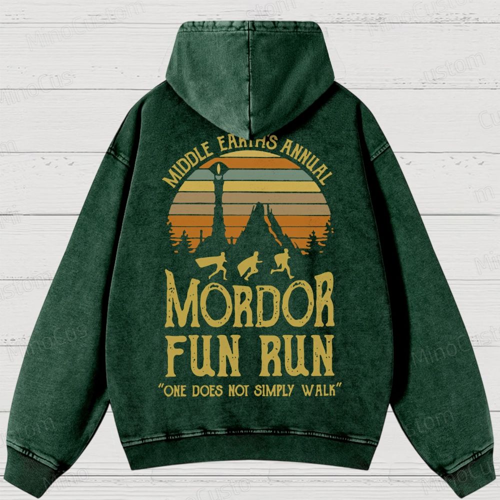 Middle Earth's Annual MordorFun Run Washed Hoodies 