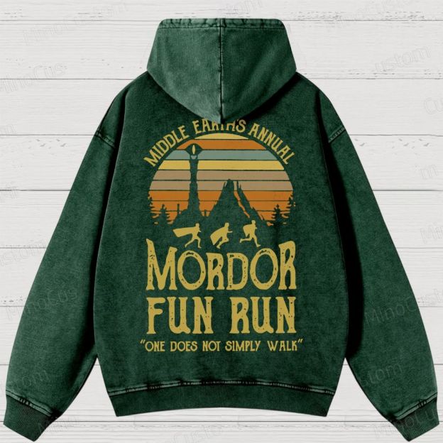 Middle Earth's Annual MordorFun Run Washed Hoodies 