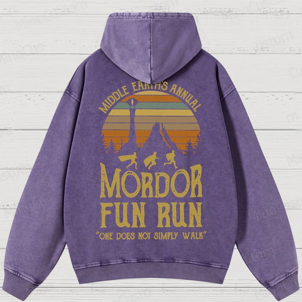 Middle Earth's Annual MordorFun Run Washed Hoodies 