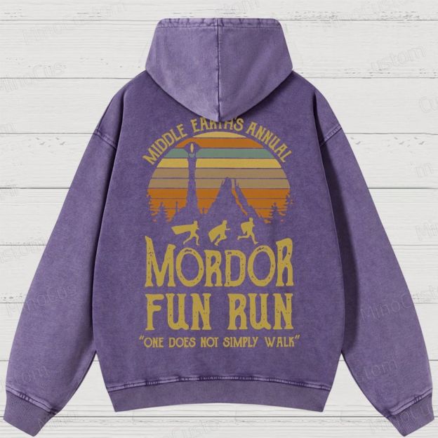 Middle Earth's Annual MordorFun Run Washed Hoodies 