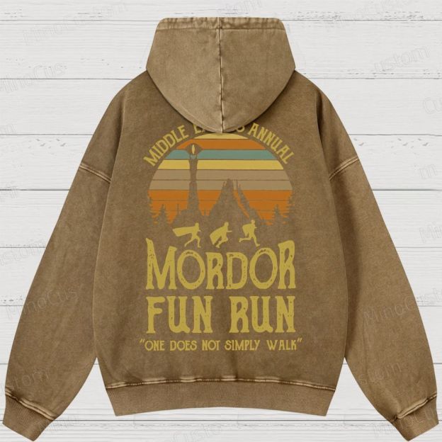 Middle Earth's Annual MordorFun Run Washed Hoodies 