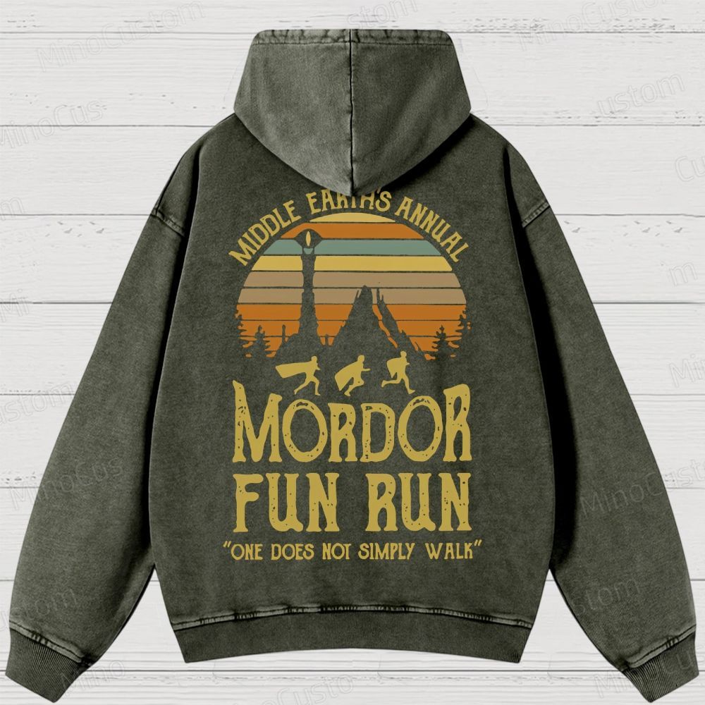 Middle Earth's Annual MordorFun Run Washed Hoodies 
