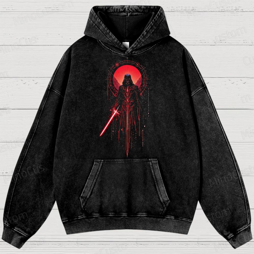 Sci - Fi Character and Red Lightsaber Themed Hoodie