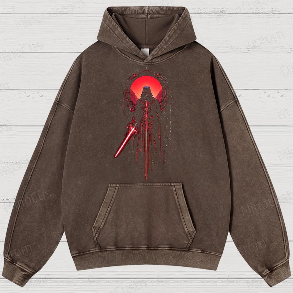 Sci - Fi Character and Red Lightsaber Themed Hoodie