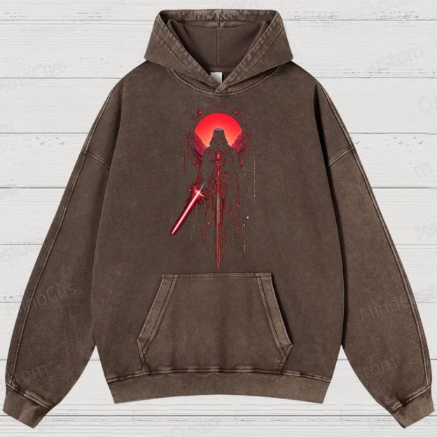 Sci - Fi Character and Red Lightsaber Themed Hoodie