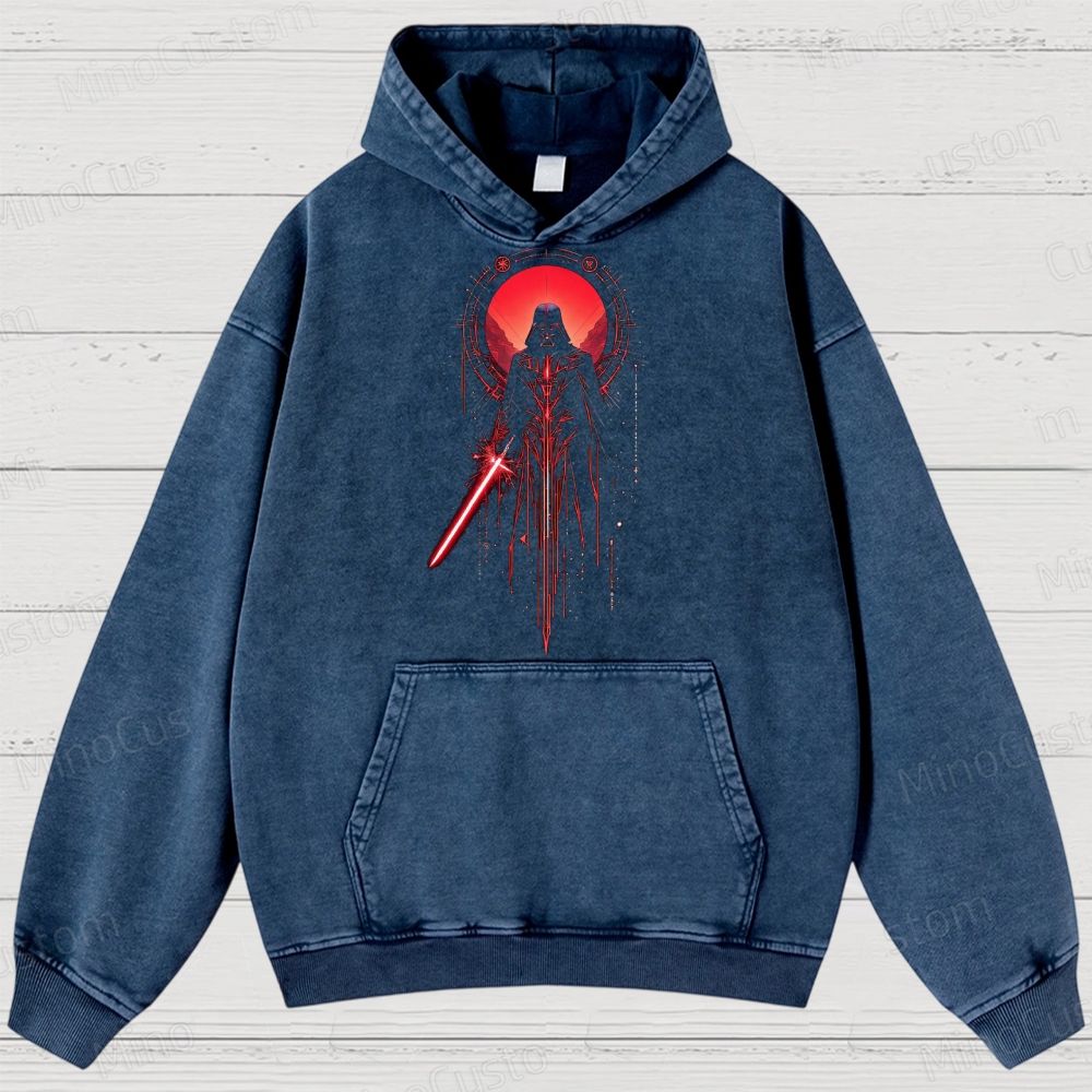 Sci - Fi Character and Red Lightsaber Themed Hoodie