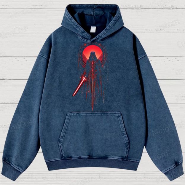 Sci - Fi Character and Red Lightsaber Themed Hoodie