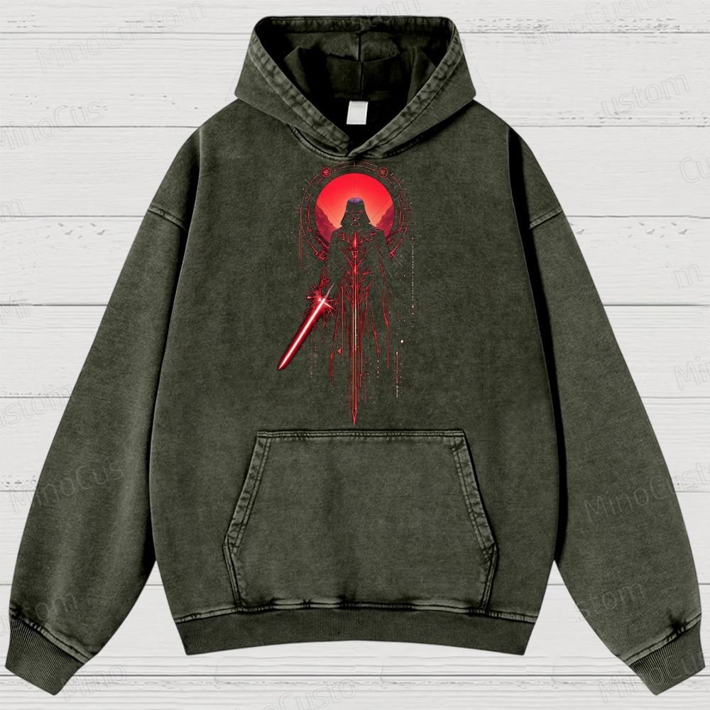 Sci - Fi Character and Red Lightsaber Themed Hoodie