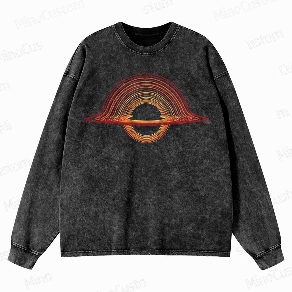 Black Hole Crewneck Washed Sweatshirt 