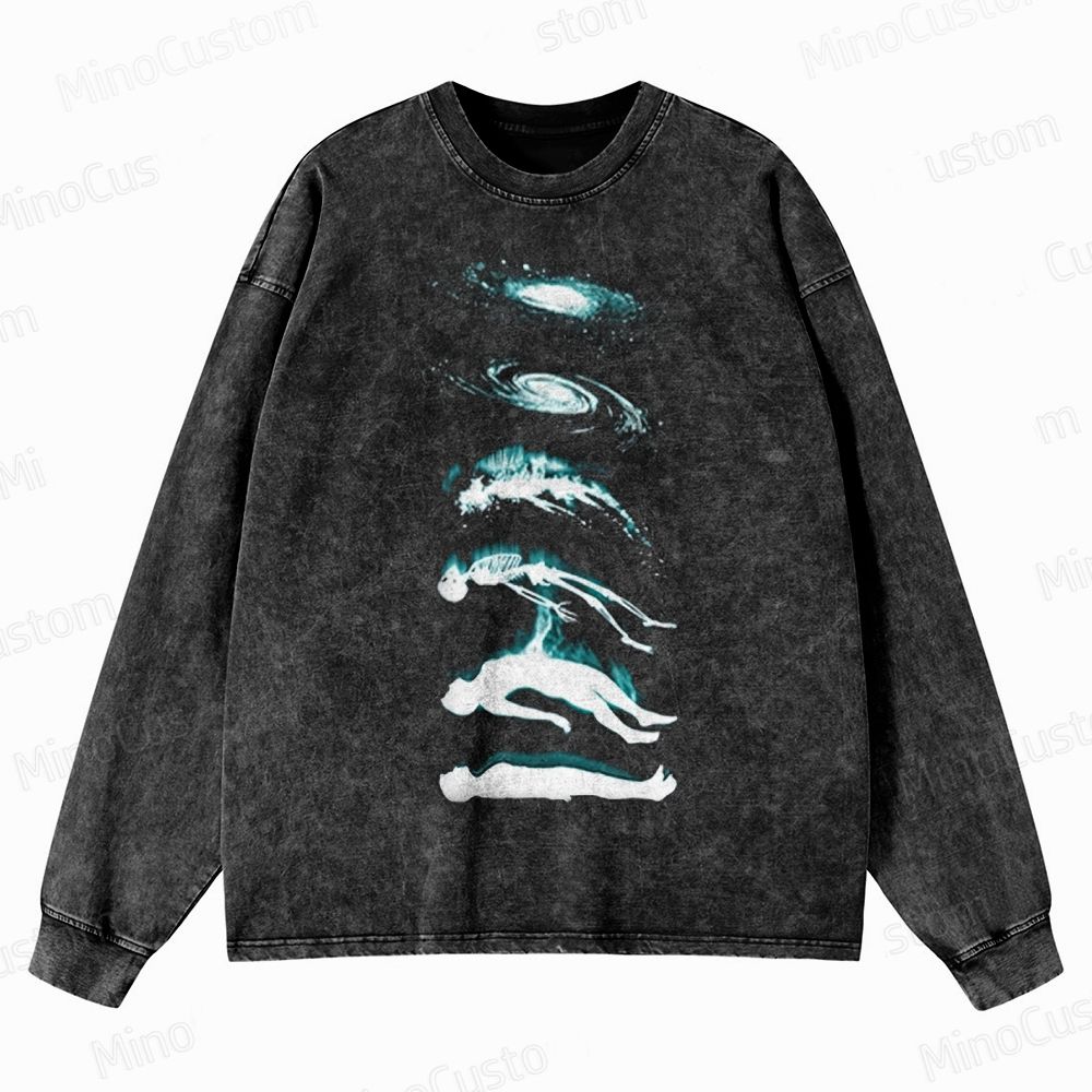 Abstract Galaxy Crewneck Washed Sweatshirt 
