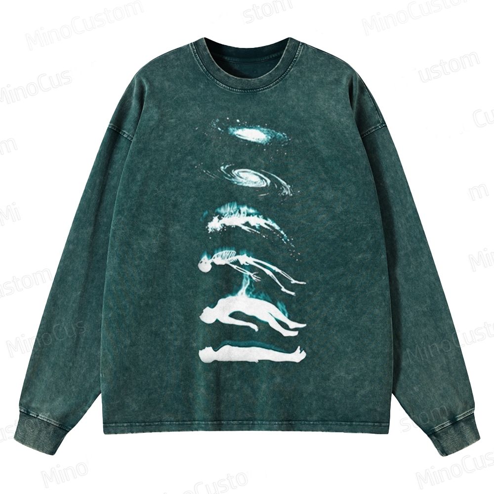 Abstract Galaxy Crewneck Washed Sweatshirt 
