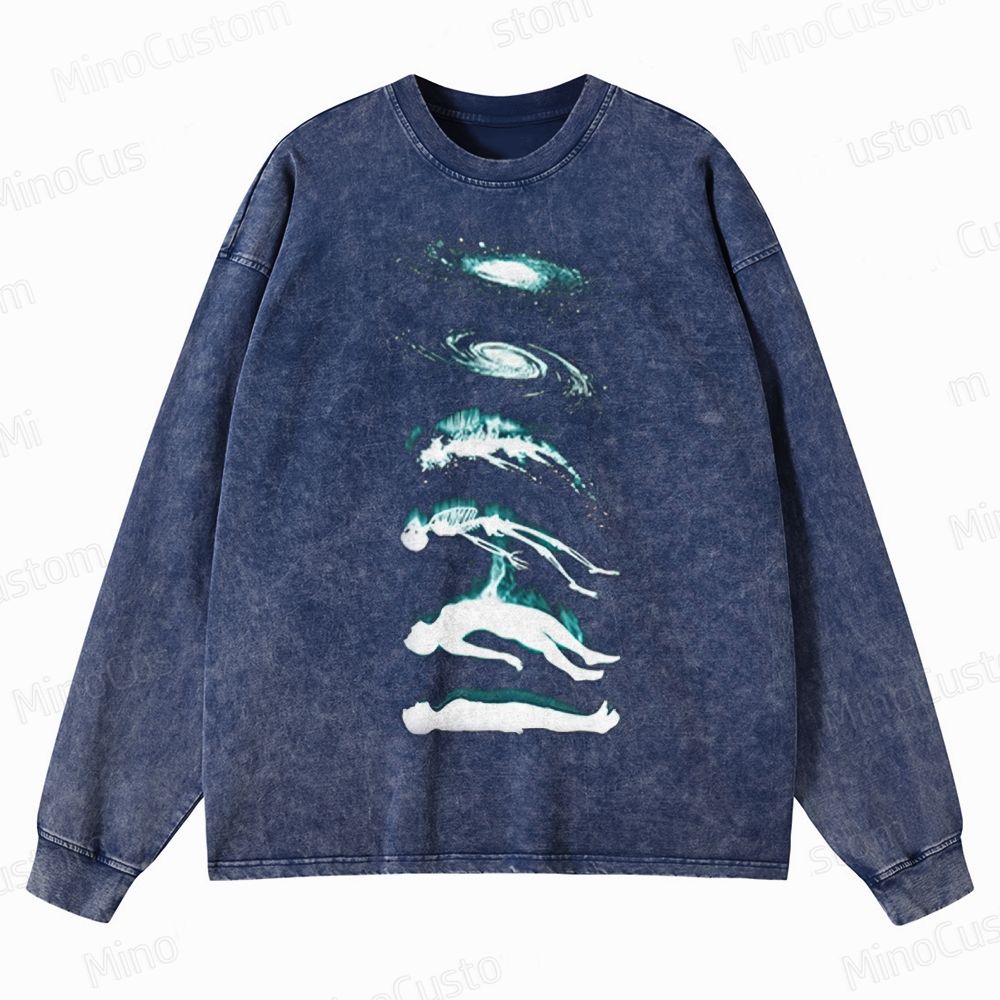 Abstract Galaxy Crewneck Washed Sweatshirt 