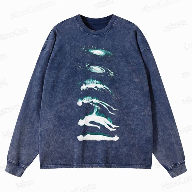 Abstract Galaxy Crewneck Washed Sweatshirt 