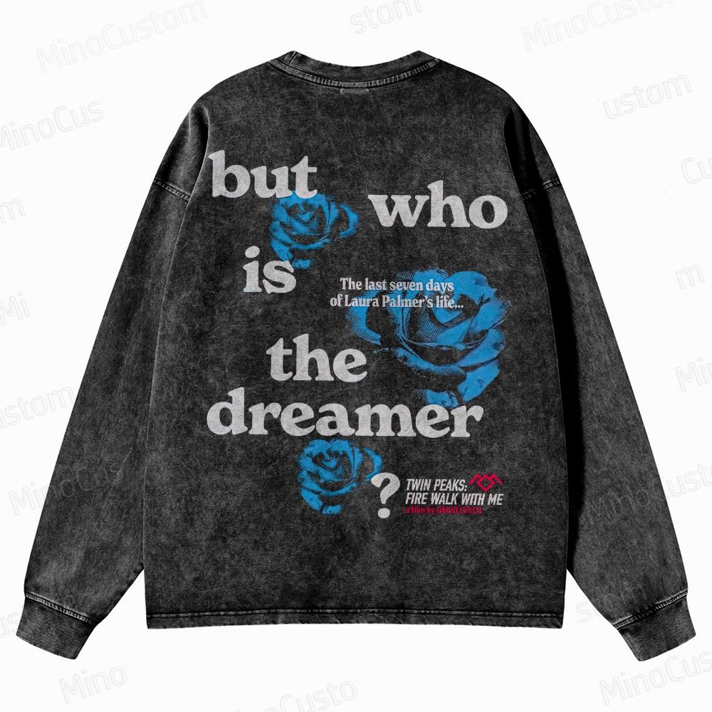 Twin Peaks Blue Rose Crewneck Washed Sweatshirt 
