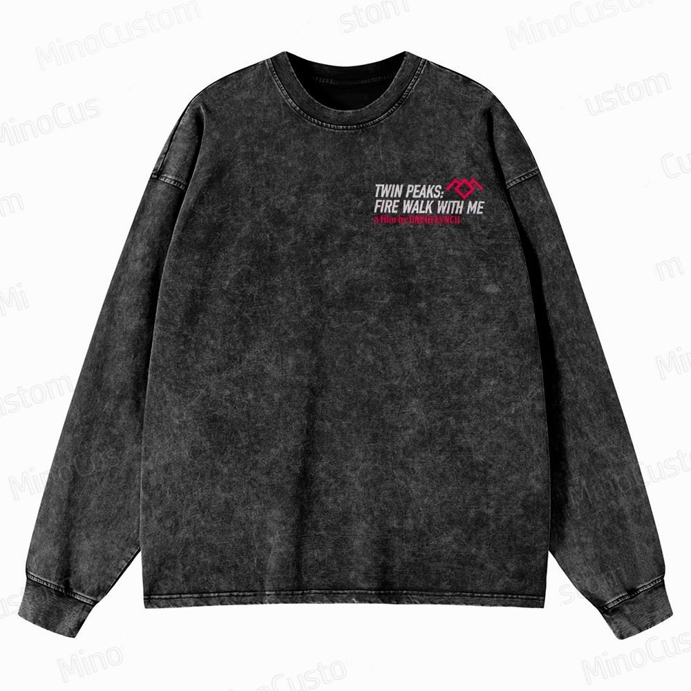 Twin Peaks Blue Rose Crewneck Washed Sweatshirt 