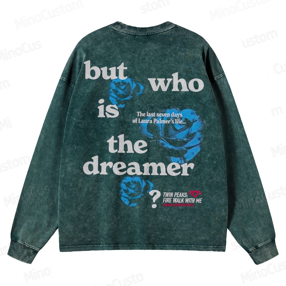 Twin Peaks Blue Rose Crewneck Washed Sweatshirt 